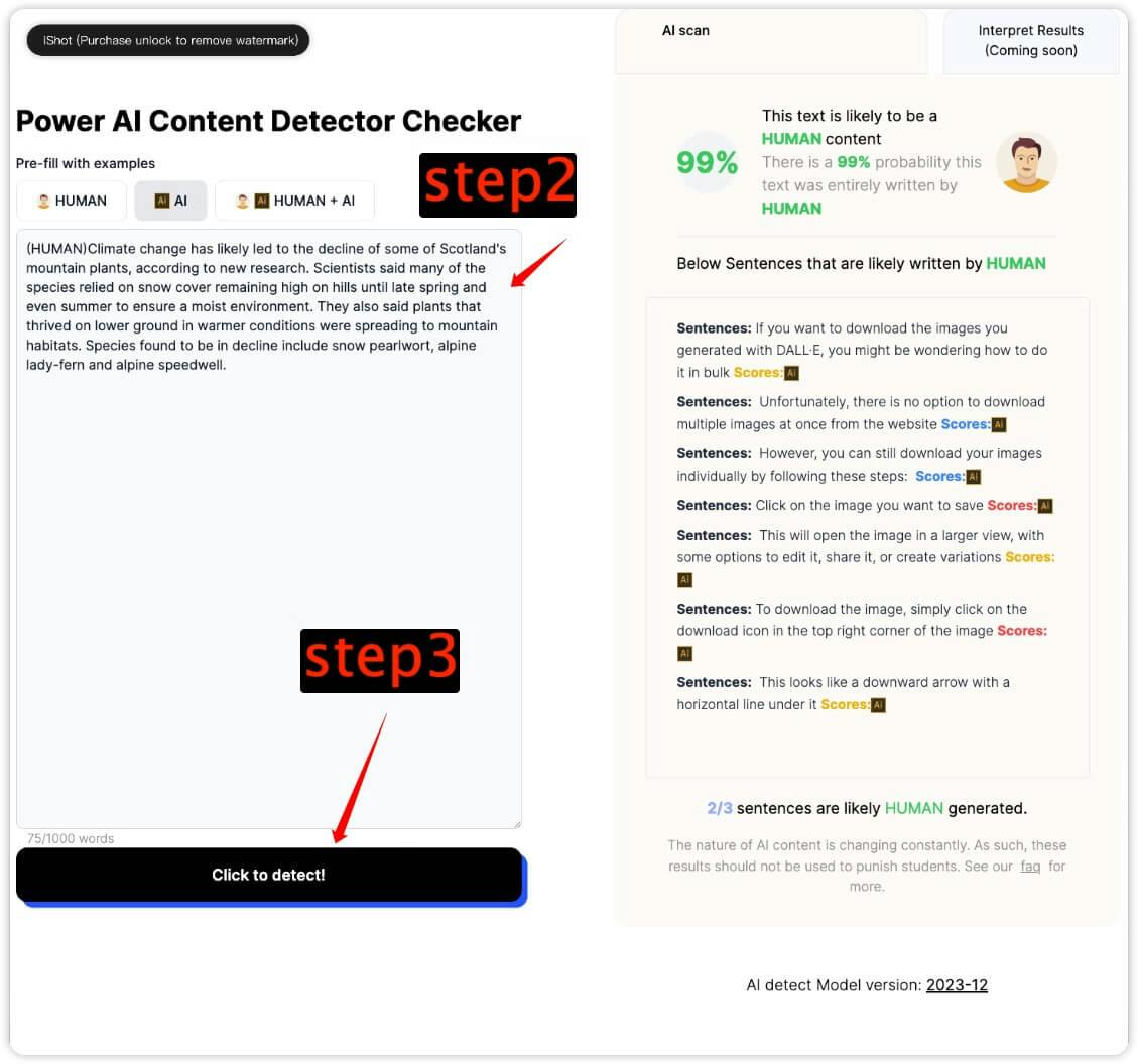 how-to-use-step-2-3-Copy-the-content-to-textarea-click-the-button-of-Click-to-detect